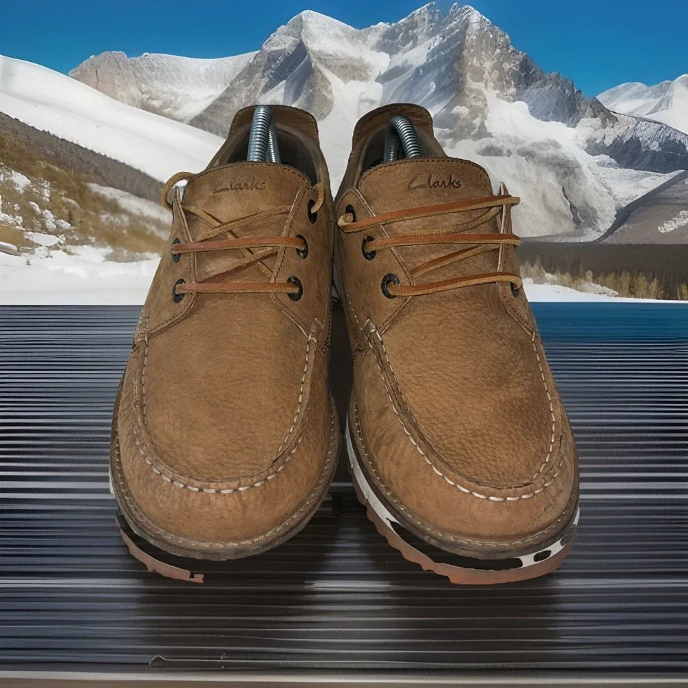Clarks Originals Men's Size 10.5 Wallabee Tan Leather Dress Casual Shoes‎ Clean